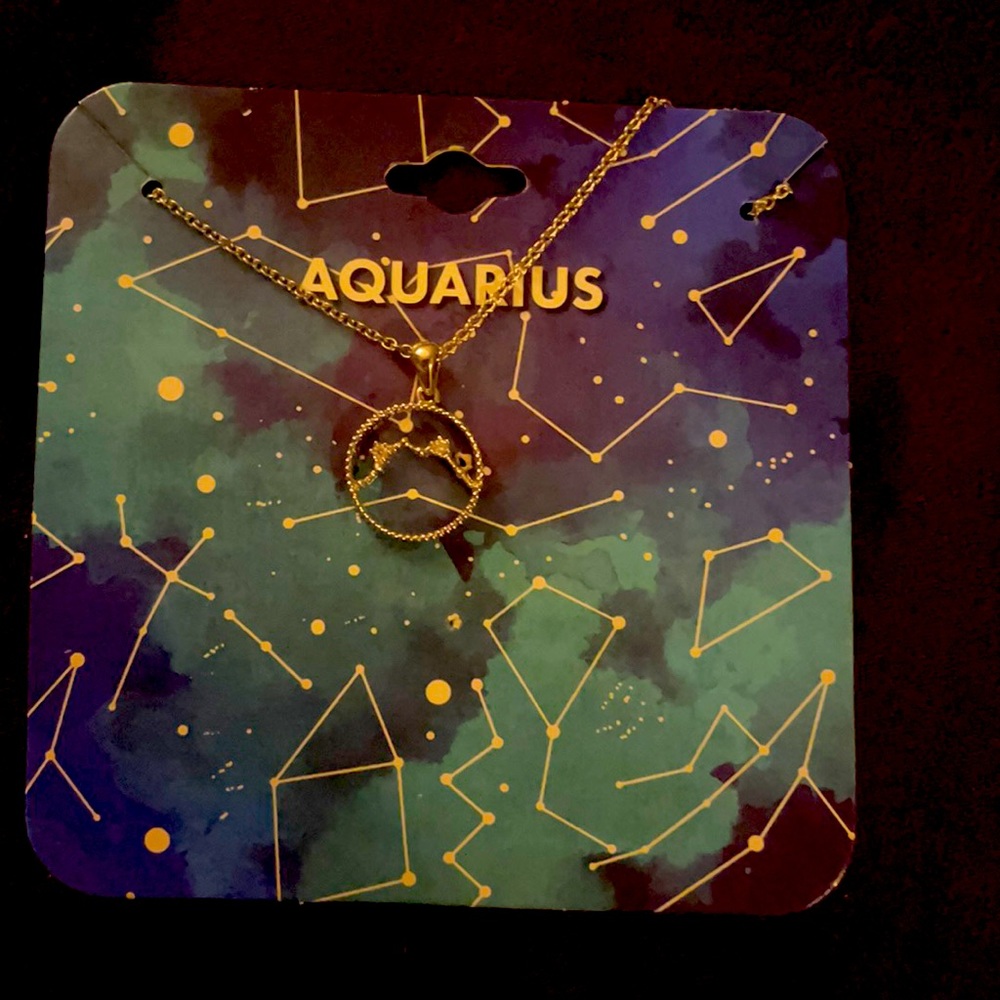 New Aquarius necklace silver stars constellation